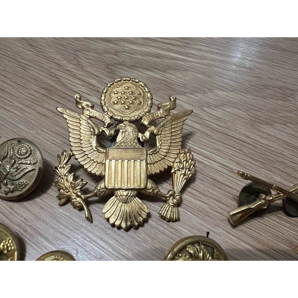 Waterbury US Army Uniform Button Collection Eagle Rifles Cap Military Lot - Picture 4 of 13